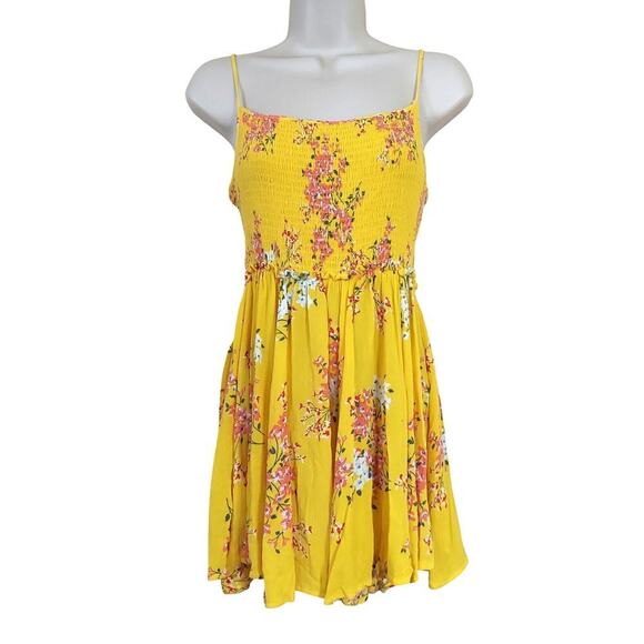 Lulus Fairytale Bliss Yellow Floral Print Skater Dress - Picture 3 of 7